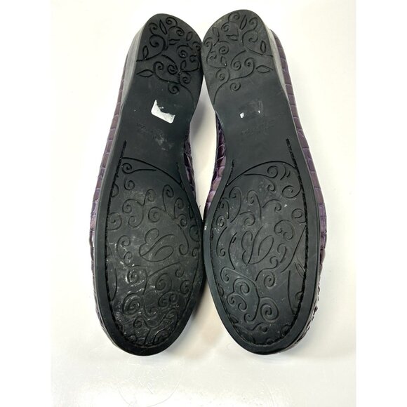 Brighton Women’s Size 8.5 M Medley Horsebit Loafers Purple Croc Leather Shoes - Picture 5 of 11